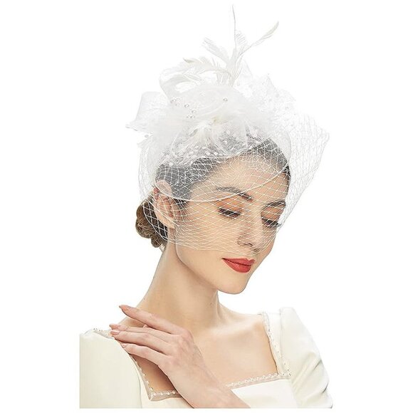 Accessories - KENTUCKY Derby Fascinators for Women A-white